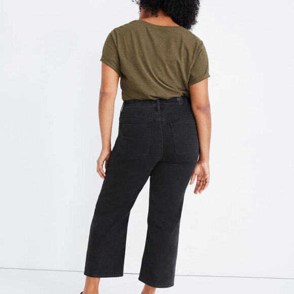 Madewell Slim Wide Leg Crop Jeans - Lunar Wash Black, High Waist - Size 24W - Picture 11 of 11